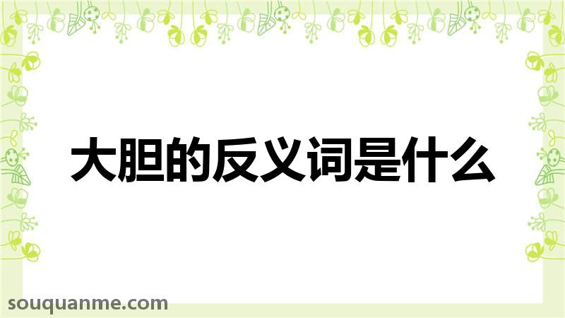 大胆的反义词是什么 大胆的读音拼音 大胆的词语解释